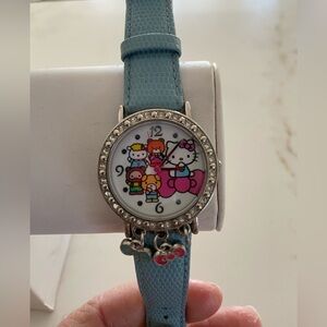 Sanrio Hello Kitty Group Charm Watch - Light Blue Strap